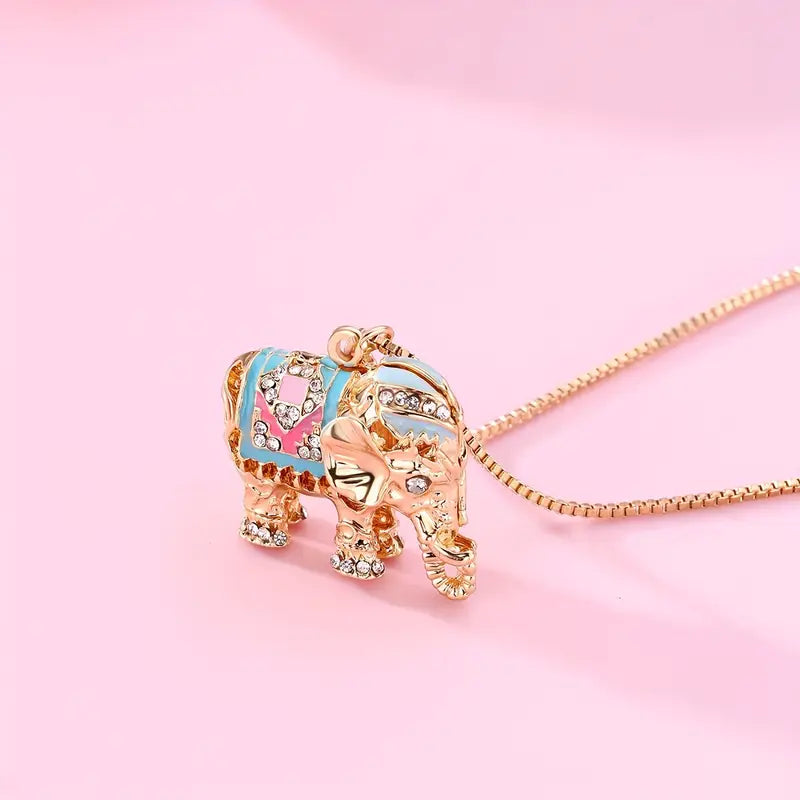 Catenina con elefantino decorato e strass