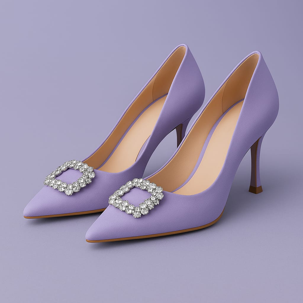 Décolleté in Raso Lilla con Fibbia Gioiello - Nonsolocosmesi www.nonsolocosmesi.it