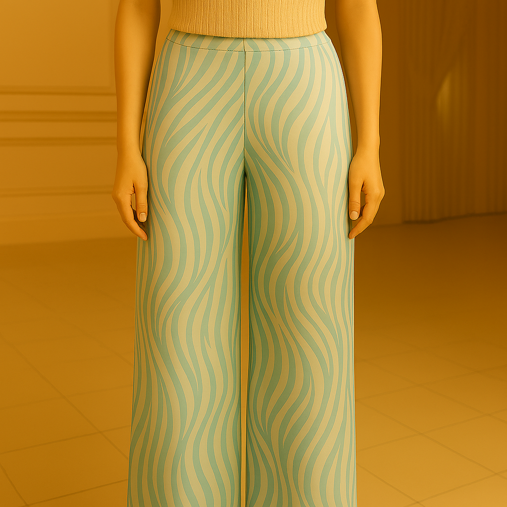 Pantaloni Donna Fantasia Verde Acqua
