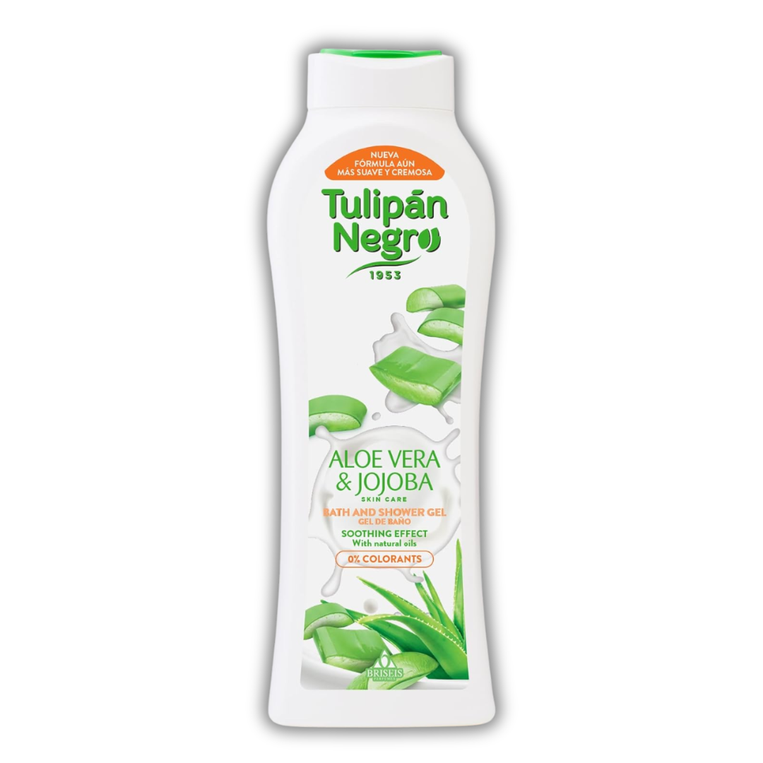Bagnoschiuma "Aloe e Jojoba" Tulipan Negro – Bagnoschiuma Delicato e Idratante per Pelli Sensibili