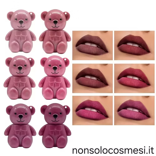Rossetti liquidi orsetto "Iman of noble"– Colore Intenso, Packaging Adorabile