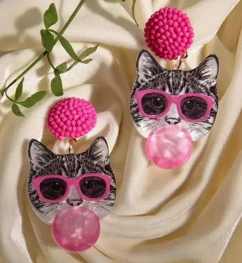 Orecchini Gatto con Chewingum