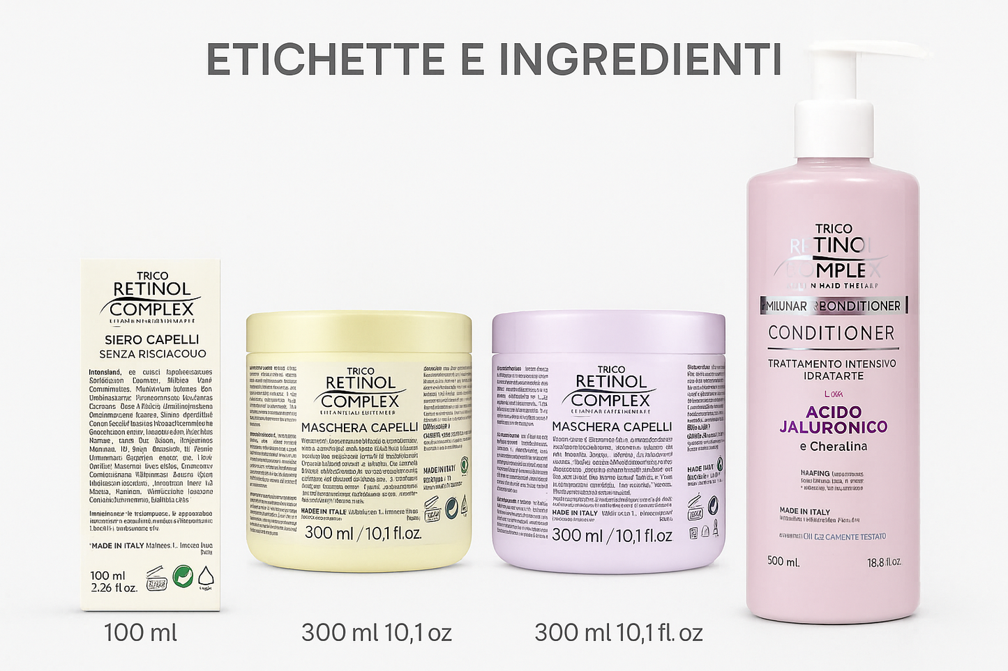 Siero capelli - Immagini informative e-commerce