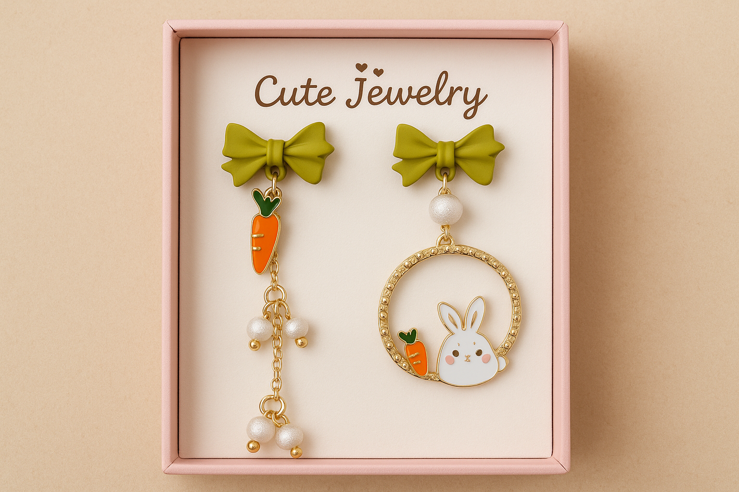 Orecchini Coniglio con carota regalo - Idea regalo amanti animali kawaii - Nonsolocosmesi, www.nonsolocosmesi.it