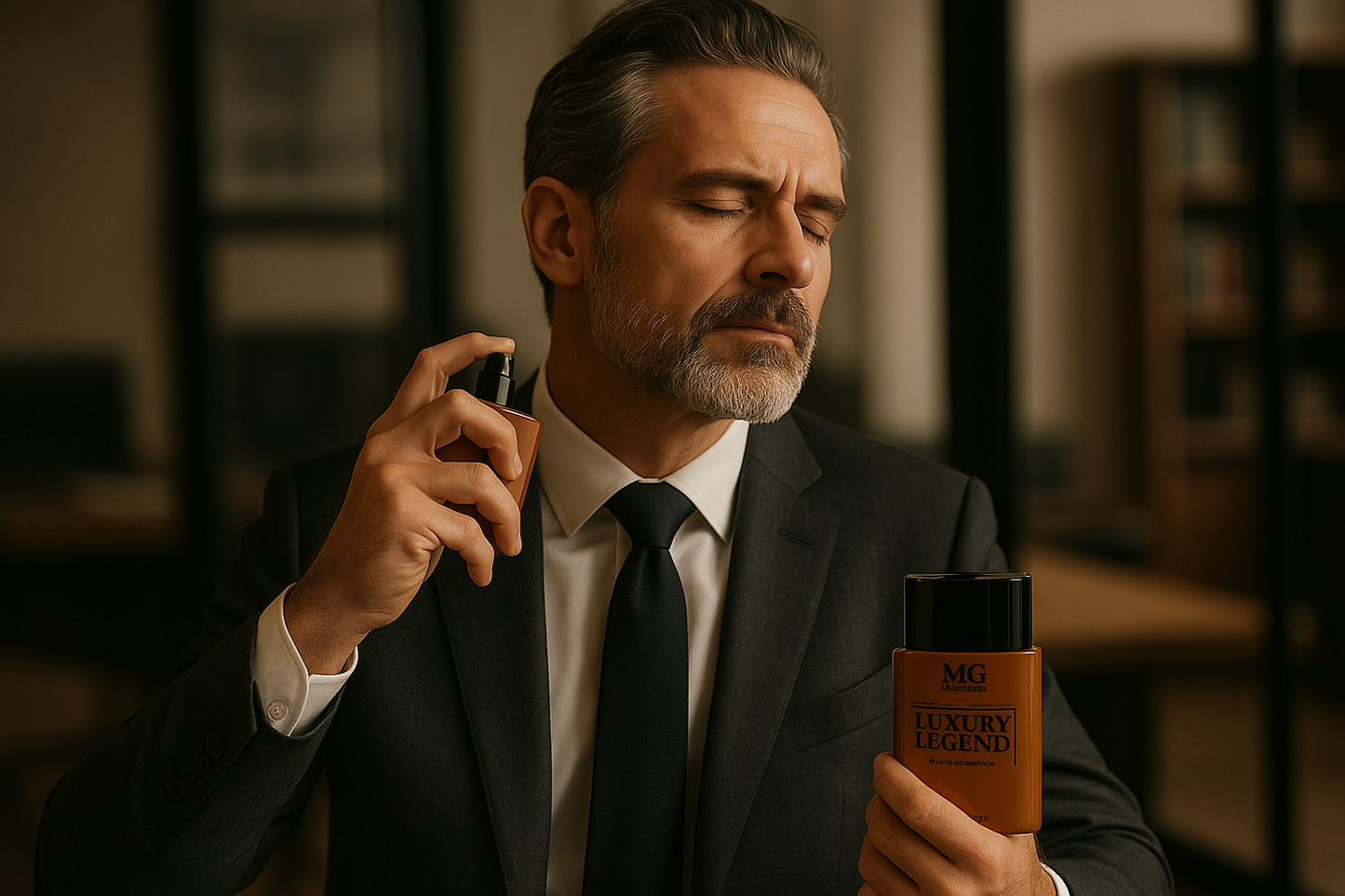 Luxury Legend Eau de Parfum - Contesto business elegante professionale - Nonsolocosmesi, www.nonsolocosmesi.it
