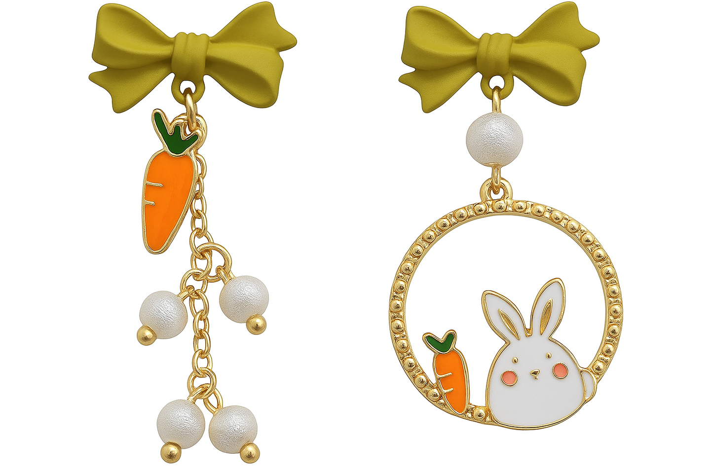 Orecchini Coniglio carota dettagli - Bigiotteria artigianale kawaii - Nonsolocosmesi, www.nonsolocosmesi.it