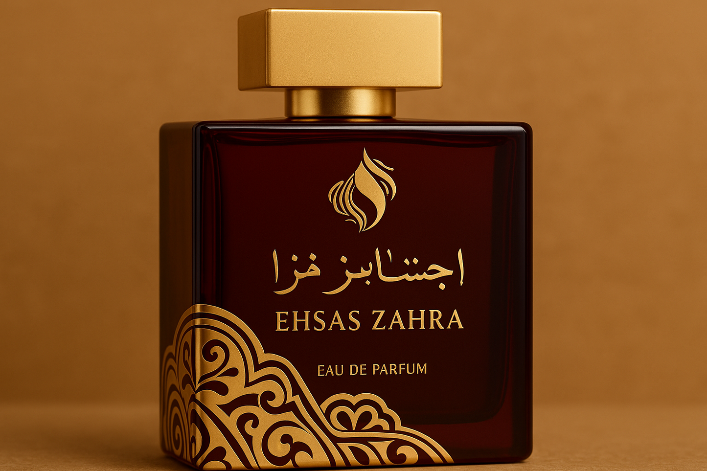 Ehsas Zahra flacone dettagli ravvicinati - Eau de Parfum design raffinato - Nonsolocosmesi, www.nonsolocosmesi.it