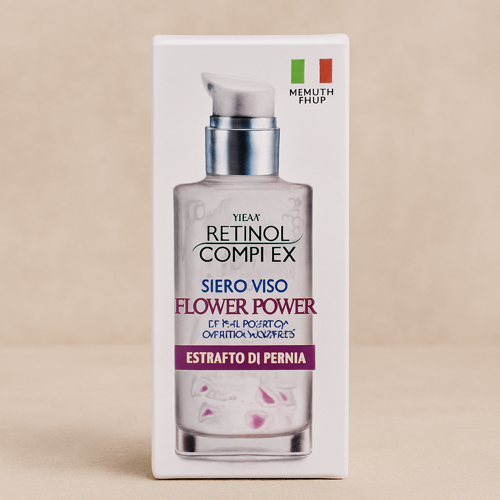 Siero Viso Flower Power – Ultra Retinol Complex con Peonia, Collagene e Acido Ialuronico