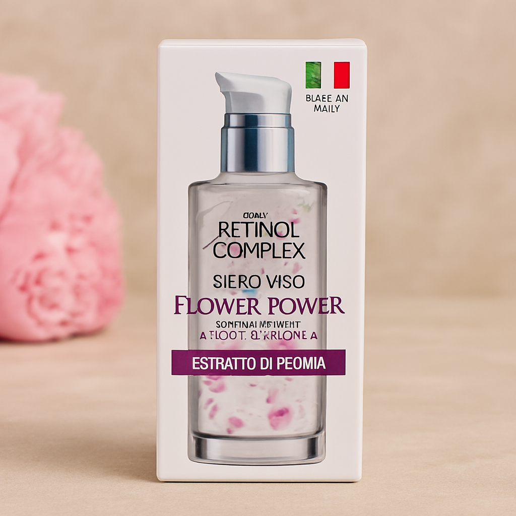 Siero Viso Flower Power – Ultra Retinol Complex con Peonia, Collagene e Acido Ialuronico