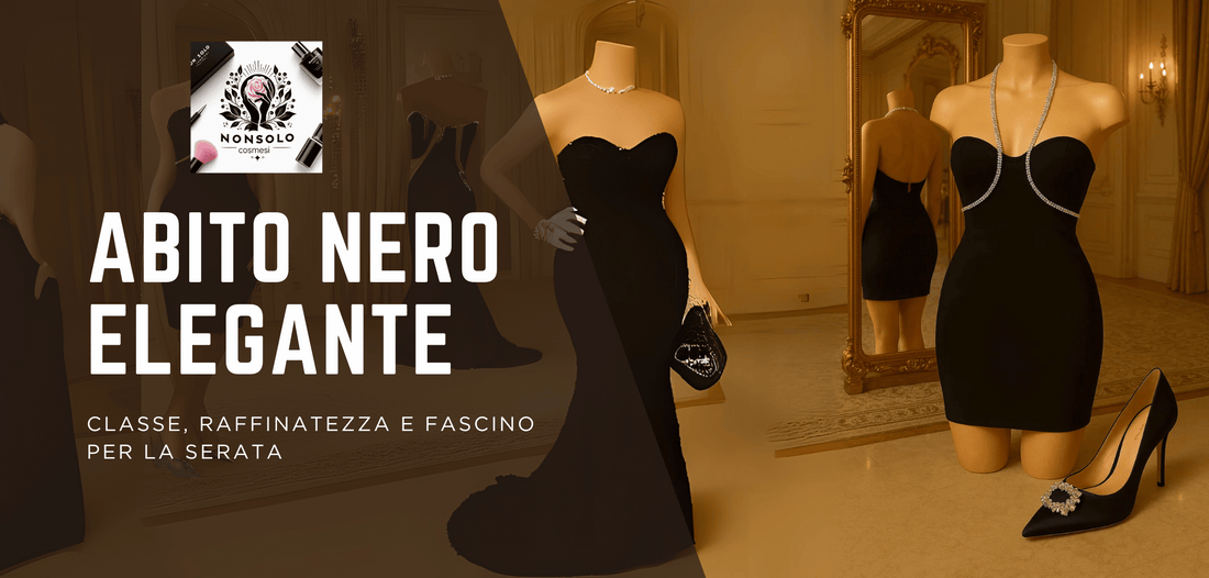 Abito sera nero décolleté raso look serata gala eleganza outfit - Nonsolocosmesi www.nonsolocosmesi.it
