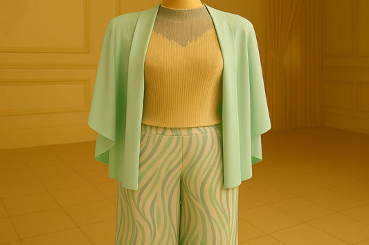 Eleganza Fluttuante: L’Outfit Verde Mare che Incanta con Leggerezza