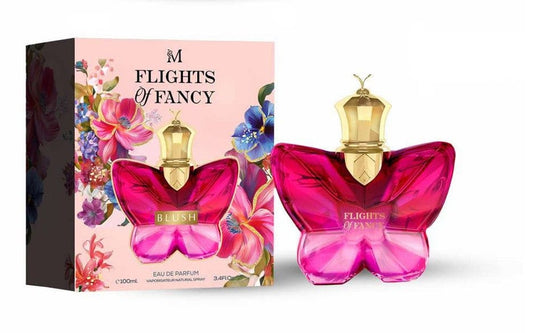 Profumo Flights of Fancy Blush con flacone a forma di farfalla rosa e viola - fragranza floreale femminile