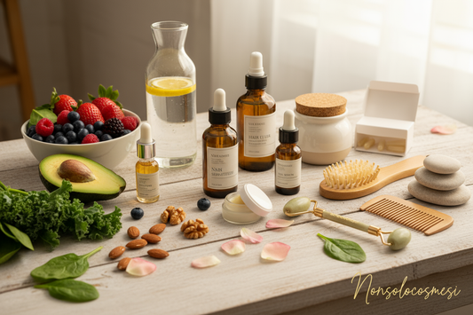 "Bellezza naturale alimentazione sana capelli pelle unghie labbra vitamine stile di vita benessere - Nonsolocosmesi www.nonsolocosmesi.it"