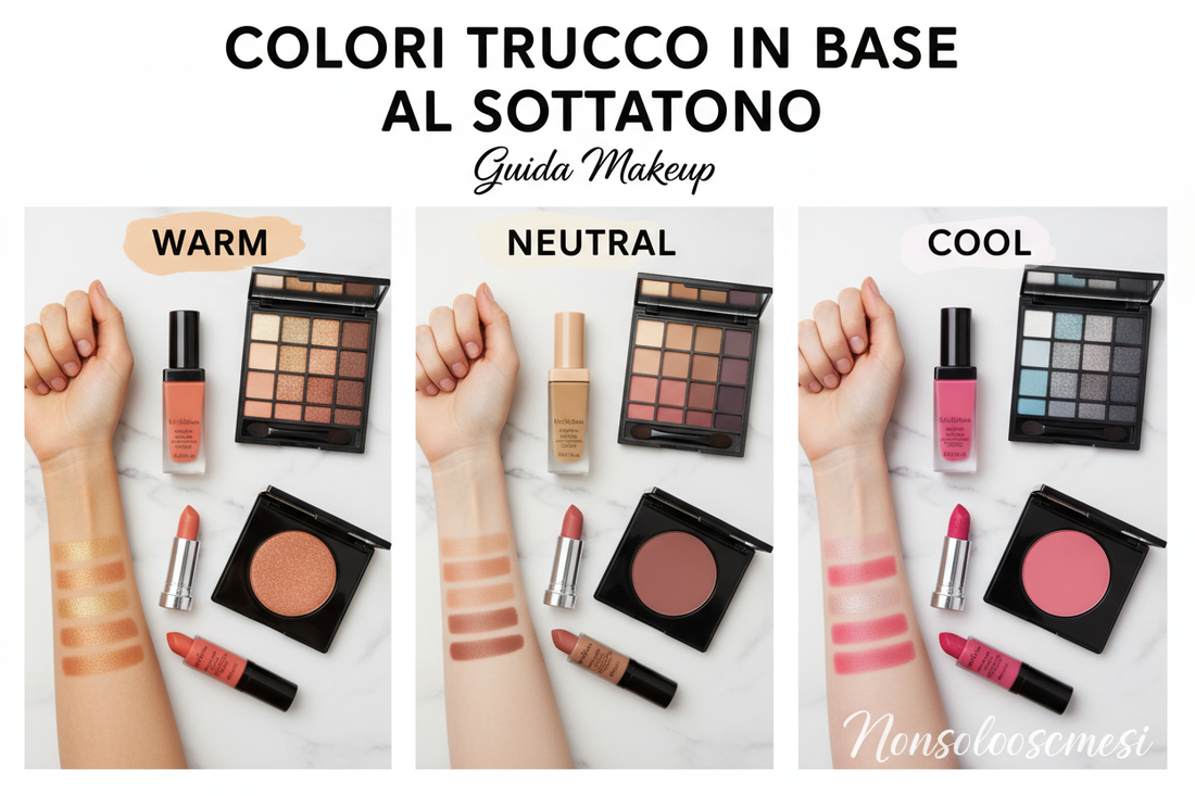 Colori trucco makeup in base al sottotono pelle caldo freddo neutro fondotinta rossetto ombretto blush - Nonsolocosmesi www.nonsolocosmesi.it