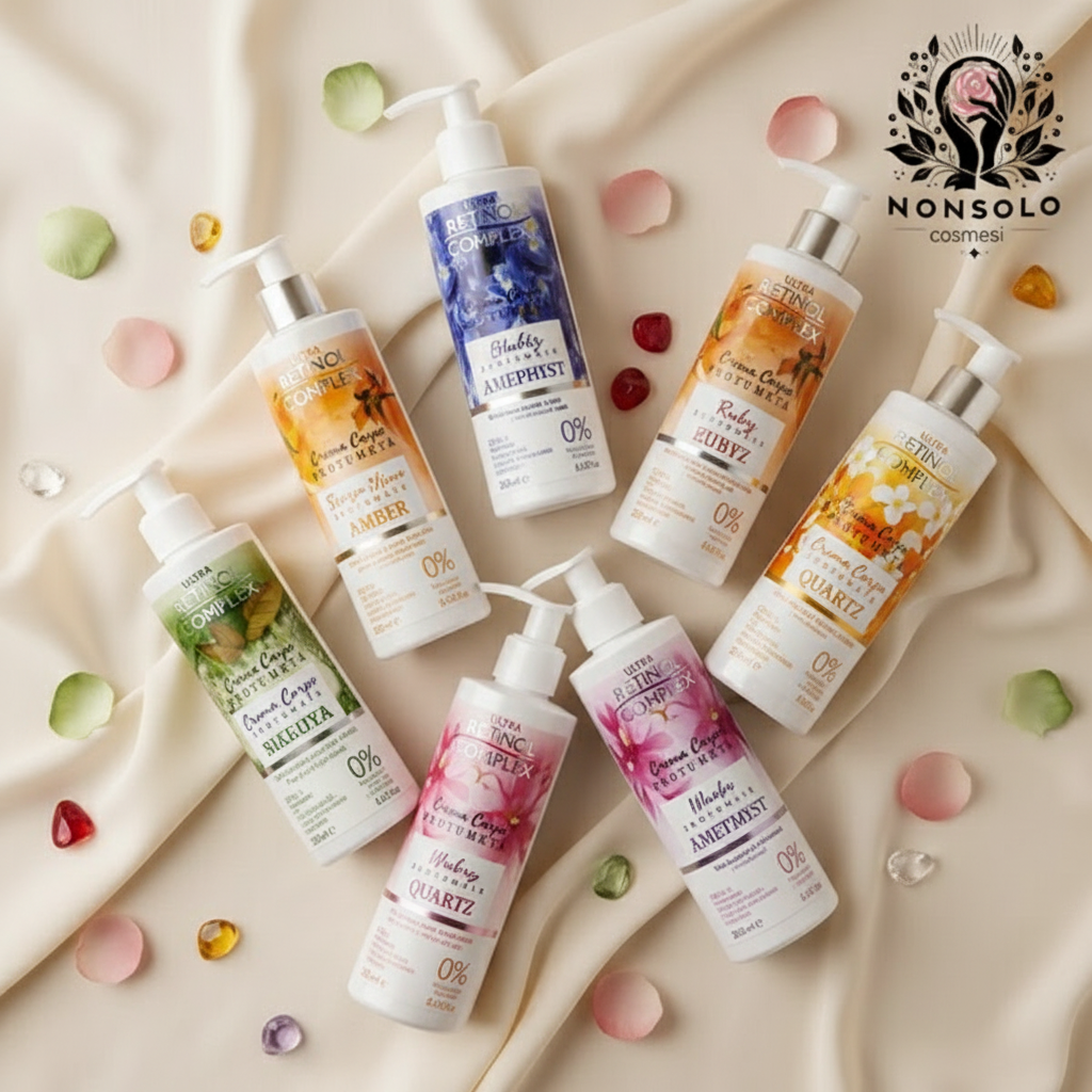 Ultra Retinol Complex creme corpo profumate anti-età Made in Italy Topaz Sapphire Quartz Amethyst Amber Ruby - Nonsolocosmesi www.nonsolocosmesi.it