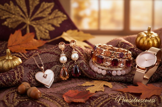 "Gioielli e accessori autunnali 2025 orecchini collane braccialetti tendenze moda colori caldi - Nonsolocosmesi www.nonsolocosmesi.it"