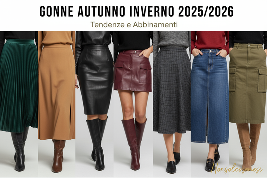 Gonne autunno inverno 2025 2026 tendenze midi plissé lunga pelle matita A-line cargo denim - Nonsolocosmesi www.nonsolocosmesi.it