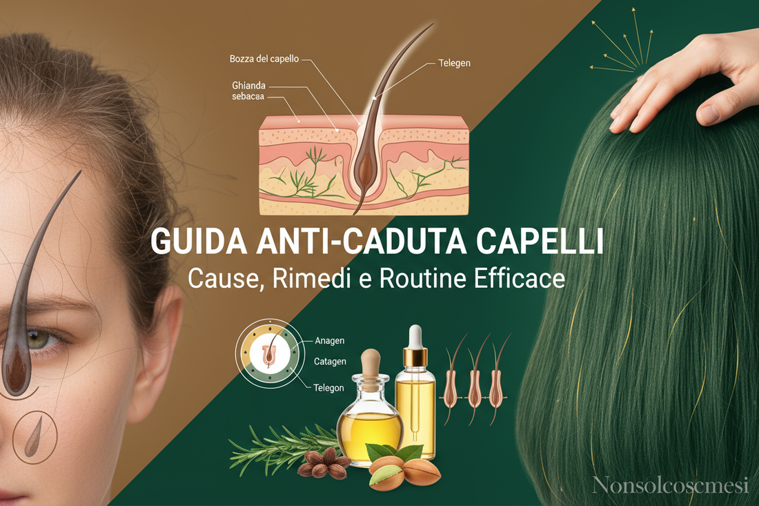 Caduta capelli guida completa cause rimedi naturali routine anti-caduta olio ricino crescita capelli - Nonsolocosmesi www.nonsolocosmesi.it