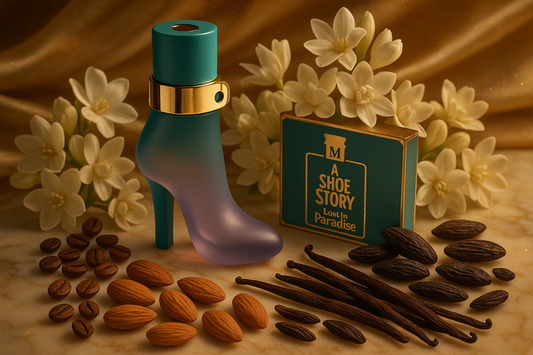 "A Shoe Story Lost in Paradise profumo donna ispirato Good Girl Hair Mist Carolina Herrera con note gelsomino sambac tuberosa fava tonka cacao vaniglia mandorla caffè"