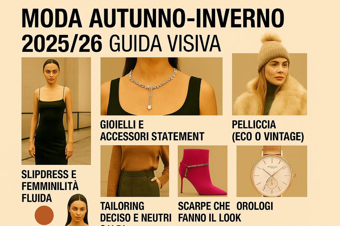 Tendenze moda autunno inverno 2025/26 con gioielli statement, orologi glamour e accessori eleganti - Nonsolocosmesi www.nonsolocosmesi.it