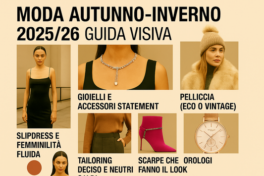 Tendenze moda autunno inverno 2025/26 con gioielli statement, orologi glamour e accessori eleganti - Nonsolocosmesi www.nonsolocosmesi.it