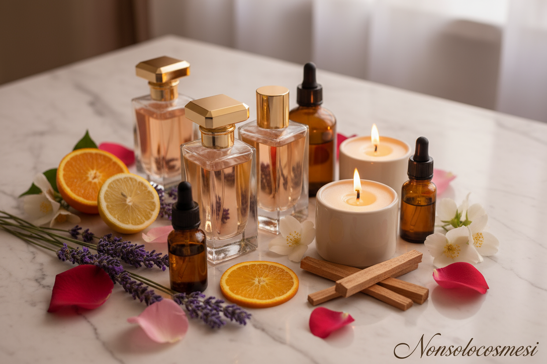Profumi aromaterapia fragranze oli essenziali lavanda agrumi candele profumate benessere emotivo umore sistema limbico - Nonsolocosmesi www.nonsolocosmesi.it