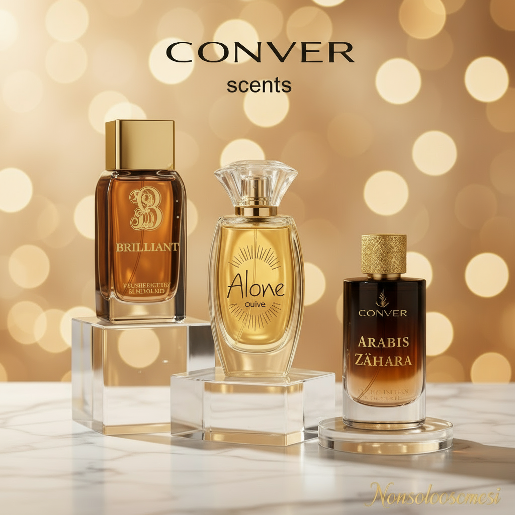 Collezione profumi Conver Scent italiani con boccette Brilliant, Alone Golden e Arabis Zahara - Nonsolocosmesi www.nonsolocosmesi.it