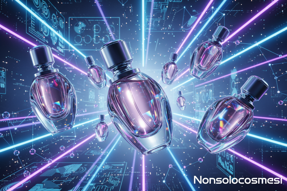 Profumi tendenze 2025 2026 futuristici evoluzione olfattiva muschi molecolari AI neurocosmetica fragranze seconda pelle tecnologia benessere - Nonsolocosmesi www.nonsolocosmesi.it