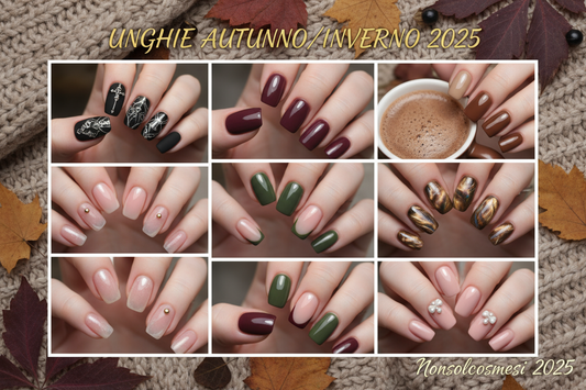 Unghie autunno inverno 2025 tendenze manicure dark elegance nero bordeaux prugna nude chic french colorata cat-eye marmorizzato coquette nails nail art - Nonsolocosmesi www.nonsolocosmesi.it
