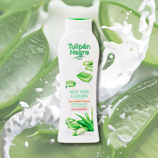 Bagnoschiuma "Aloe e Jojoba" Tulipan Negro – Bagnoschiuma Delicato e Idratante per Pelli Sensibili