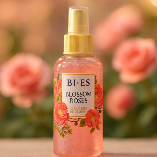 BI-ES Blossom Roses Acqua Profumata Glitterata per il Corpo