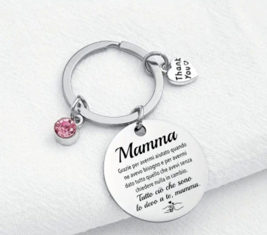 Portachiavi “Grazie Mamma” – Un Pensiero Speciale per Chi Ti Ha Donato Tutto
