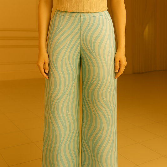 Pantaloni Donna Fantasia Verde Acqua