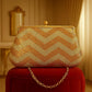 Clutch Glitter Oro e Argento con Catena Dorata –