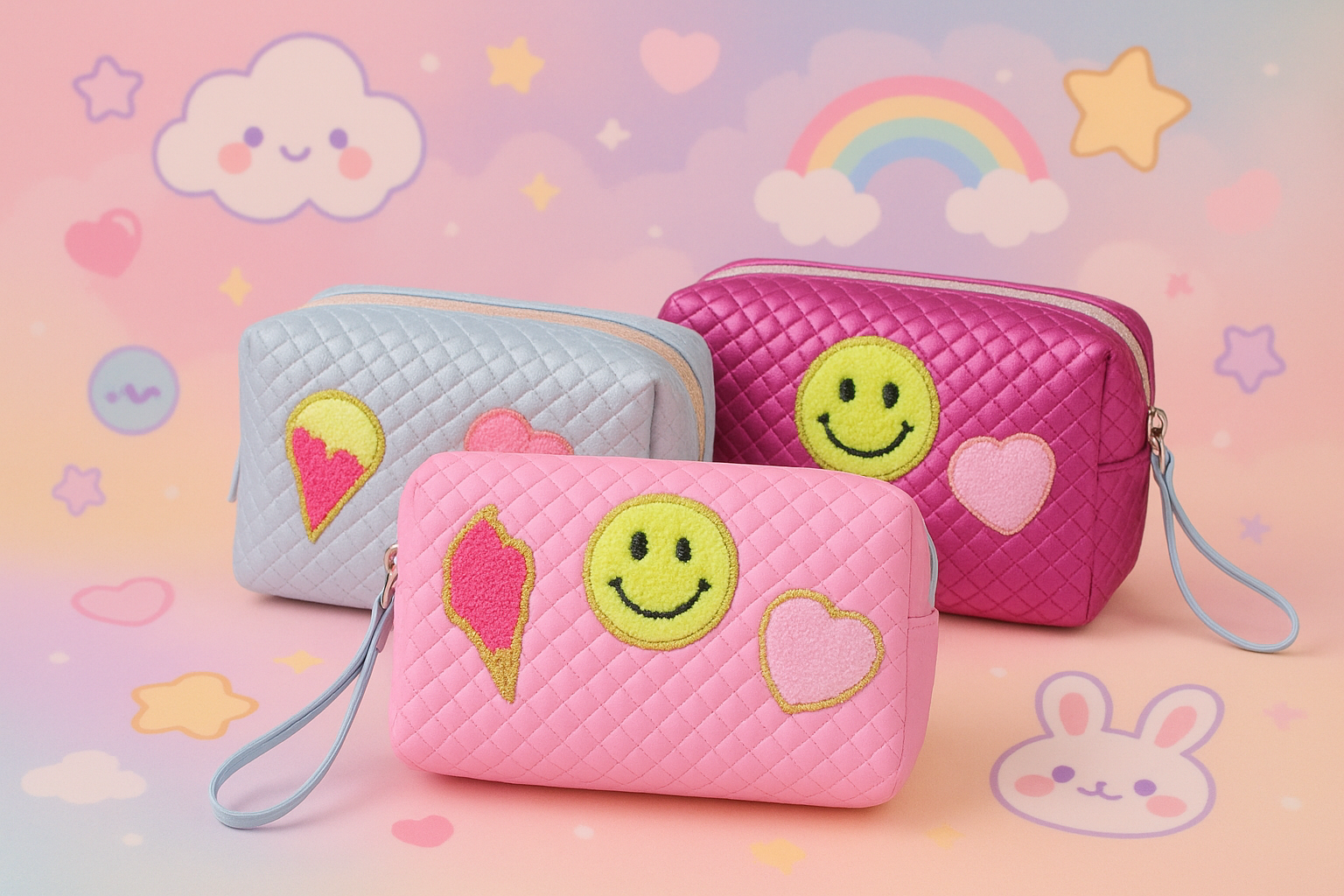 Bustine Trapuntate Emoji Kawaii Pastello