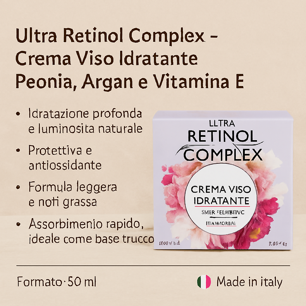 Ultra Retinol Complex – Crema Viso Idratante Peonia, Argan e Vitamina E