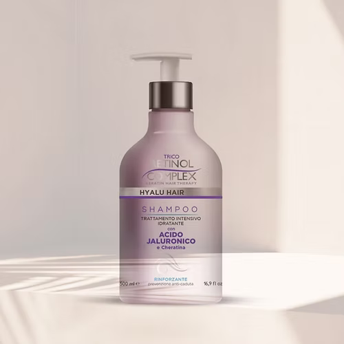 Shampoo con acido ialuronico e cheratina