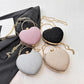 Clutch Cuore Rosa Glitterata con Catena Dorata e Chiusura Gioiello in strass