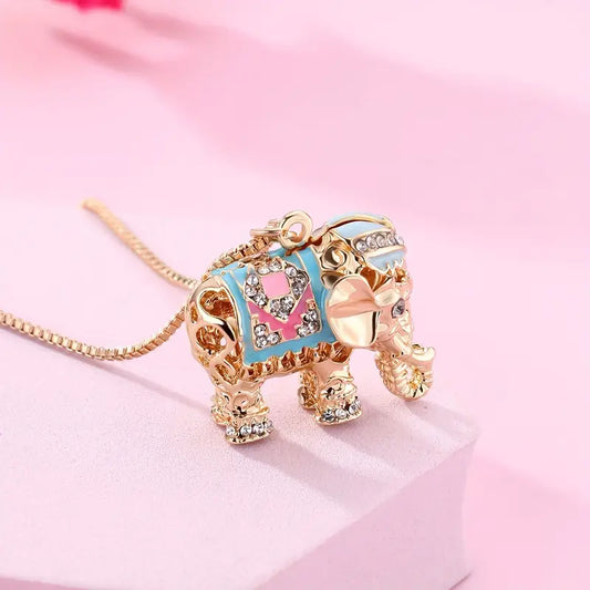 Catenina con elefantino decorato e strass