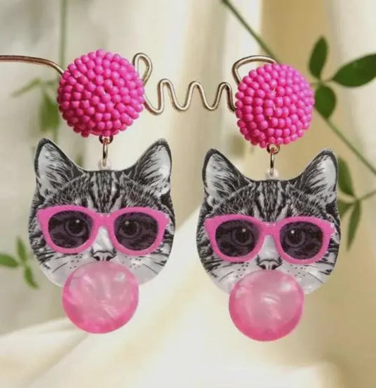 Orecchini Gatto con Chewingum