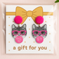 Orecchini Gatto con Chewingum regalo - Idea regalo amanti gatti pop - Nonsolocosmesi, www.nonsolocosmesi.it