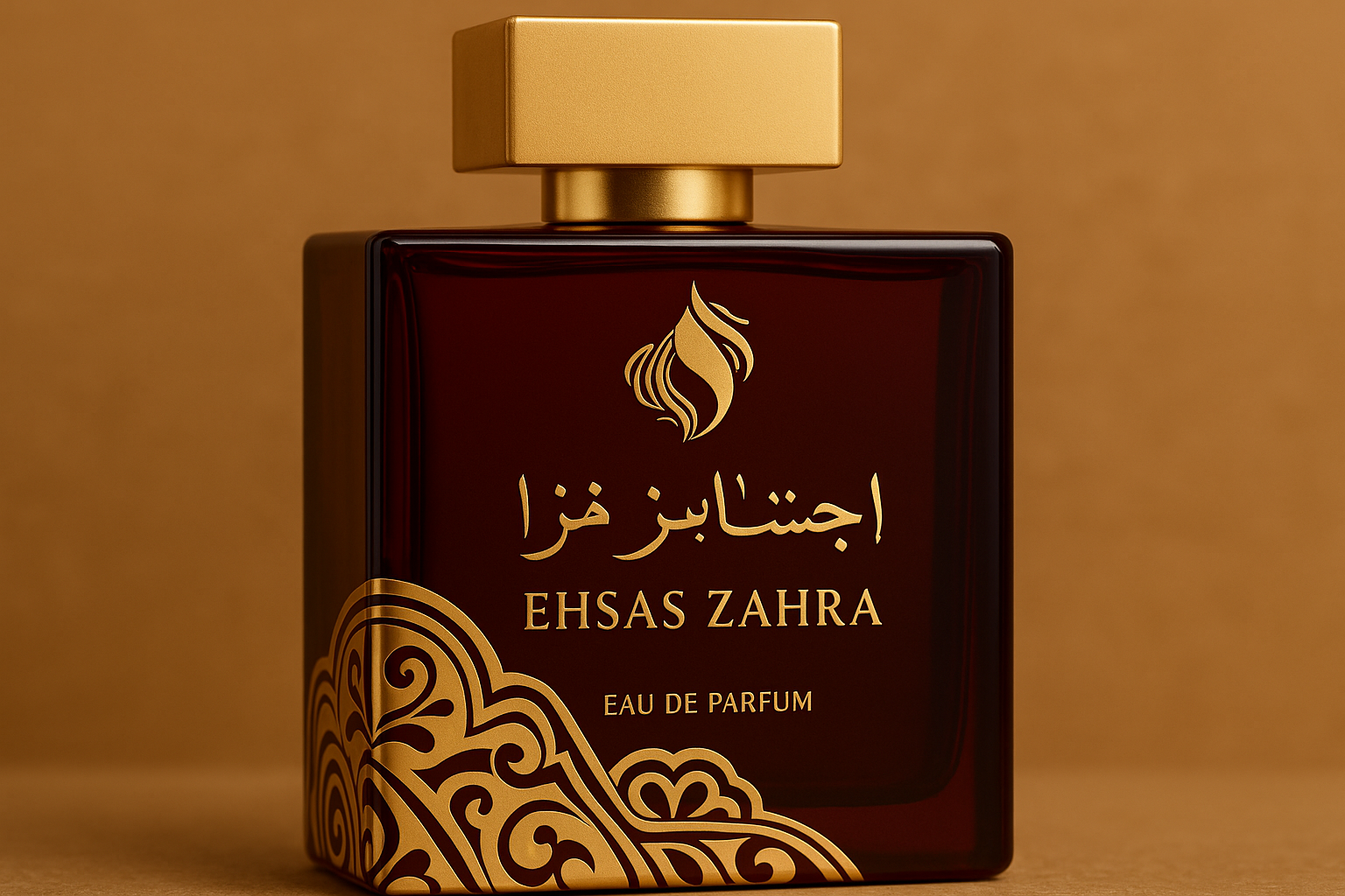 Ehsas Zahra flacone dettagli ravvicinati - Eau de Parfum design raffinato - Nonsolocosmesi, www.nonsolocosmesi.it