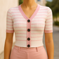 Maglia Cropped Donna a Righe