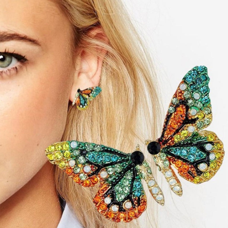 Orecchini Farfalla con Strass Colorati