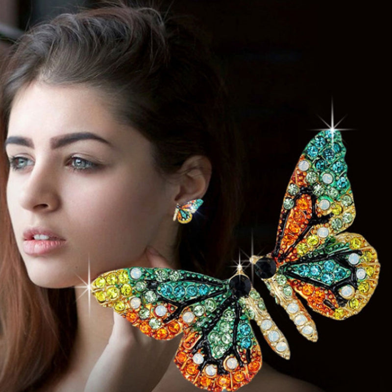 Orecchini Farfalla con Strass Colorati