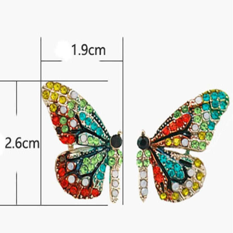 Orecchini Farfalla con Strass Colorati