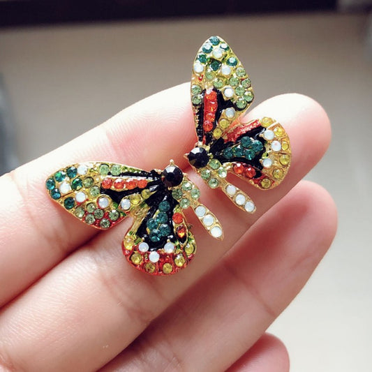 Orecchini Farfalla con Strass Colorati