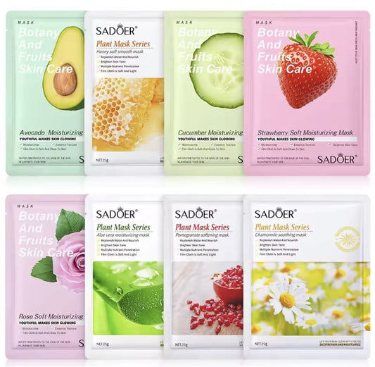 Maschere Viso in Tessuto Sadoer - Trattamento Idratante e Nutriente