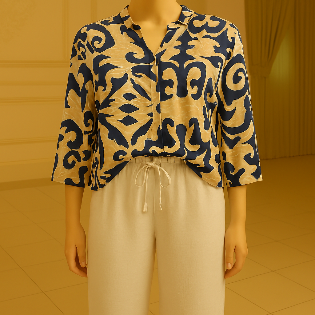 Blusa Donna con Stampa Astratta
