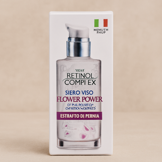 Siero Viso Flower Power – Ultra Retinol Complex con Peonia, Collagene e Acido Ialuronico